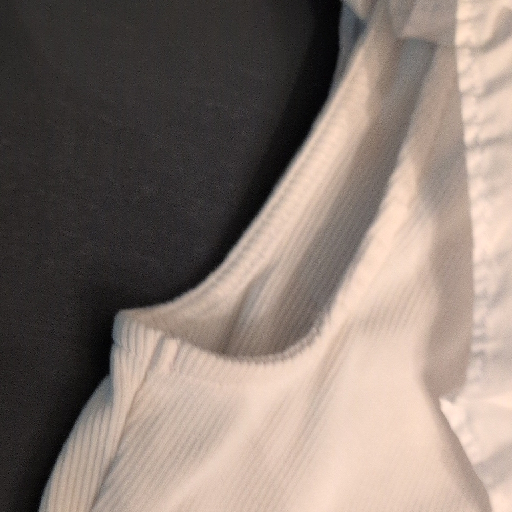Express White Ruffled Bodysuit - Picture 7 of 7